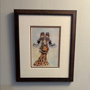 Adorable giraffe print professionally framed
